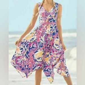 Lilly Pulitzer Sloane Midi Maxi Dress in Brilliant Blue print Catch + Release L